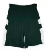 Alleson Athletic 2266 Youth B-Pivot Rev. Shorts Forest/ White front view