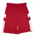 Alleson Athletic 2266 Youth B-Pivot Rev. Shorts Red/ White front view