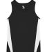 Alleson Athletic 2667 Youth Stride Singlet Black/ White front view
