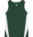 Alleson Athletic 2667 Youth Stride Singlet Forest/ White front view