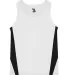 Alleson Athletic 2667 Youth Stride Singlet White/ Black front view