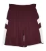 Alleson Athletic 7266 B-Pivot Rev. Shorts Maroon/ White front view