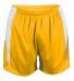 Alleson Athletic 7273 Stride Shorts Gold/ White front view