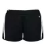 Alleson Athletic 7274 Women's Stride Shorts Black/ White front view