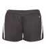 Alleson Athletic 7274 Women's Stride Shorts Graphite/ White front view