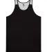 Alleson Athletic 2668 Youth Ventback Singlet Black/ White front view