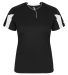 Alleson Athletic 2676 Girls' Striker Placket Black/ White front view
