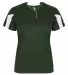 Alleson Athletic 6176 Women's Striker Placket Forest/ White front view