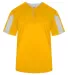 Alleson Athletic 7976 Striker Placket in Gold/ white front view