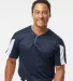 Alleson Athletic 7976 Striker Placket in Navy/ white front view