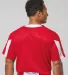 Alleson Athletic 7976 Striker Placket in Red/ white back view