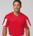 Alleson Athletic 7976 Striker Placket in Red/ white front view
