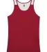 Alleson Athletic 8968 Women's Ventback Singlet Red/ White front view