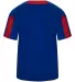 Alleson Athletic 2976 Youth Striker Placket in Royal/ red back view