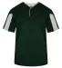 Alleson Athletic 2976 Youth Striker Placket in Forest/ white front view