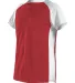 Alleson Athletic 522PDW Women's Two Button Fastpit in Red/ white front view