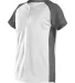 Alleson Athletic 522PDW Women's Two Button Fastpit in White/ charcoal front view