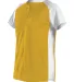 Alleson Athletic 522PDWG Girls' Two Button Fastpit in Gold/ white front view