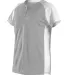 Alleson Athletic 522PDWG Girls' Two Button Fastpit in Silver/ white front view