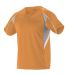 Alleson Athletic 529Y Youth Two Button Henley Base Fluorescent Orange/ Grey/ White side view