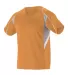 Alleson Athletic 529Y Youth Two Button Henley Base in Fluorescent orange/ grey/ white side view