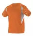 Alleson Athletic 529Y Youth Two Button Henley Base in Orange/ grey/ white side view