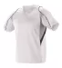 Alleson Athletic 529Y Youth Two Button Henley Base in White/ grey/ black side view
