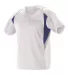 Alleson Athletic 529Y Youth Two Button Henley Base in White/ royal/ grey side view