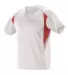 Alleson Athletic 529Y Youth Two Button Henley Base in White/ red/ grey side view