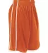 Alleson Athletic 535P Basketball Shorts Orange/ White side view