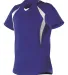 Alleson Athletic 552JG Girls' Short Sleeve Fastpit in Royal/ white side view