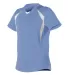 Alleson Athletic 552JG Girls' Short Sleeve Fastpit in Columbia blue/ white front view