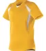 Alleson Athletic 552JW Women's Short Sleeve Fastpi in Gold/ white side view