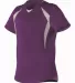 Alleson Athletic 552JW Women's Short Sleeve Fastpi in Purple/ white side view