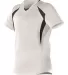 Alleson Athletic 552JW Women's Short Sleeve Fastpi in White/ black side view