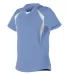 Alleson Athletic 552JW Women's Short Sleeve Fastpi in Sky blue/ white side view