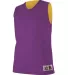 Alleson Athletic 560RW Women's Reversible Mesh Tan Purple/ Gold side view