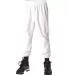 Alleson Athletic 604PDK2 Pull-Up Baseball Pants White front view