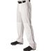 Alleson Athletic 605WLB Baseball Pants With Braid in White/ black side view