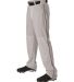 Alleson Athletic 605WLB Baseball Pants With Braid in Grey/ black side view