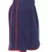 Alleson Athletic 535PW Women's Basketball Shorts Navy/ Red side view