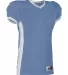 Alleson Athletic 750E Football Jersey in Columbia blue/ white front view