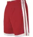 Alleson Athletic 538P Single Ply Basketball Shorts Red/ White side view
