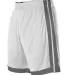 Alleson Athletic 538P Single Ply Basketball Shorts White/ Charcoal side view