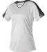Alleson Athletic 558VG Girls' V-Neck Fastpitch Jer in White/ black front view