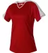 Alleson Athletic 558VW Women's Vneck Fastpitch Jer in Red/ white front view