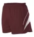 Alleson Athletic R1LFP Loose Fit Track Shorts in Maroon/ white side view