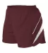 Alleson Athletic R1LFPW Women's Loose Fit Track Sh Maroon/ White side view