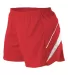 Alleson Athletic R1LFPW Women's Loose Fit Track Sh Red/ White side view