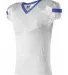 Alleson Athletic 754Y Youth Pro Flex Cut Belt Leng in White/ royal side view
